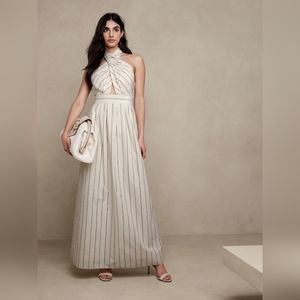 NWT - Banana Republic RHAPSODY POPLIN MAXI DRESS - Size 10